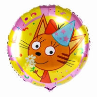 Фольгированный шар 18" &laquo;Три Кота Карамелька&raquo;, круг