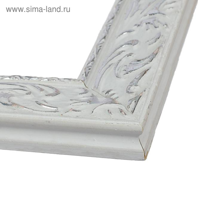 Рама для картин (зеркал) 30 х 30 х 4 см, дерево Рама для картин (зеркал) 30 х 30 х 4 см, дерево "Версаль", бело-серебристая