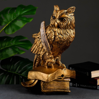 Копилка "Сова с пером" бронза, 25х30х45см Копилка "Сова с пером" бронза, 25х30х45см