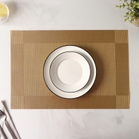 Салфетка сервировочная на стол Доляна «Шахматы», 45×30 см, цвет карамельный Салфетка сервировочная на стол Доляна «Шахматы», 45×30 см, цвет карамельный