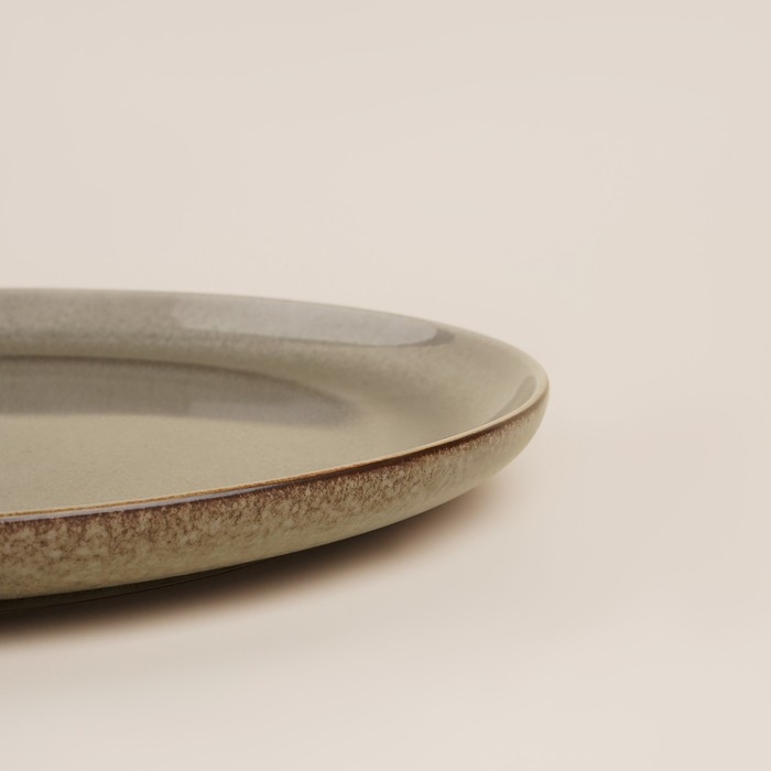 Набор тарелок фарфоровых SL Home &laquo;Мольвено&raquo;, d=27 см, цвет коричневый