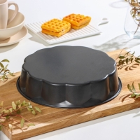 Форма для выпечки Доляна «Волнистый круг. Жаклин», d=28 см, антипригарное покрытие, цвет чёрный Форма для выпечки Доляна «Волнистый круг. Жаклин», d=28 см, антипригарное покрытие, цвет чёрный