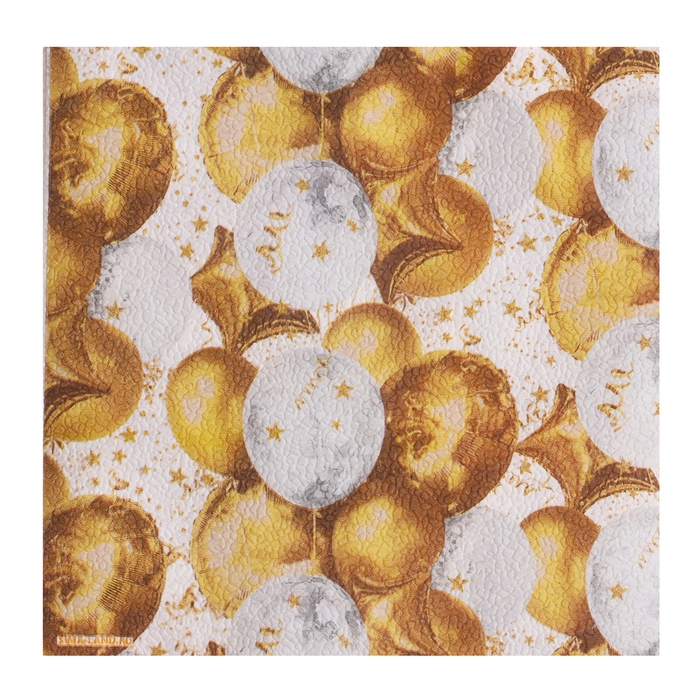 Салфетки бумажные двухслойные Салфетки бумажные двухслойные "Золотые шары", 33х33 см, набор 20 шт.