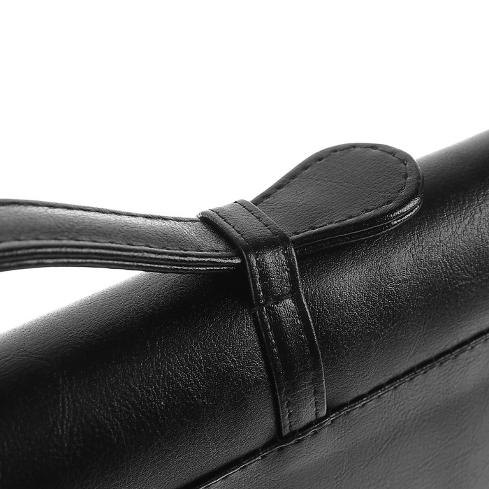 Папка деловая, искусственная кожа, для бумаг, 370 х 275 х 50 мм, с металлическим прижимом, с ручкой, 6Д52 &laquo;Люкс&raquo;, чёрная