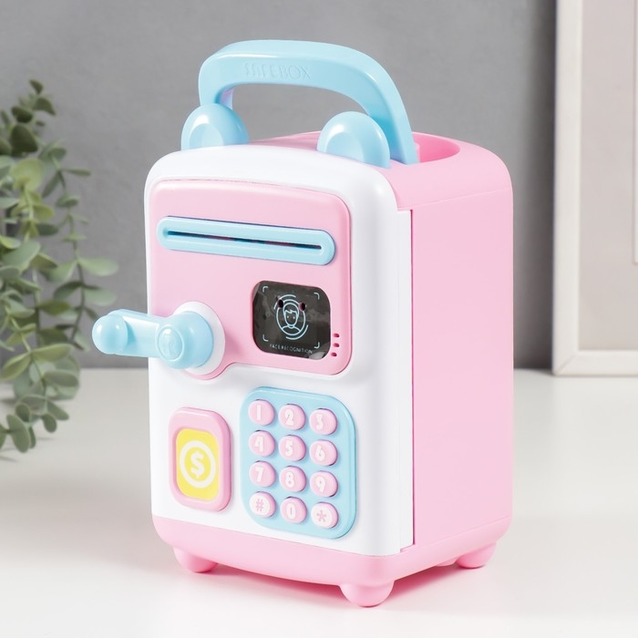 Копилка пластик Копилка пластик "Сейф с ушками" кодовый замок, звук АА МИКС 19,5х14х26 см