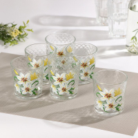 Набор стаканов для коктейля &laquo;Букеты&raquo;, 210 мл, 6 шт, рисунок МИКС