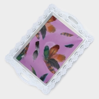 Поднос пластиковый прямоугольный &laquo;Ажурная кайма&raquo;, 35&times;24&times;2 см, цвет МИКС