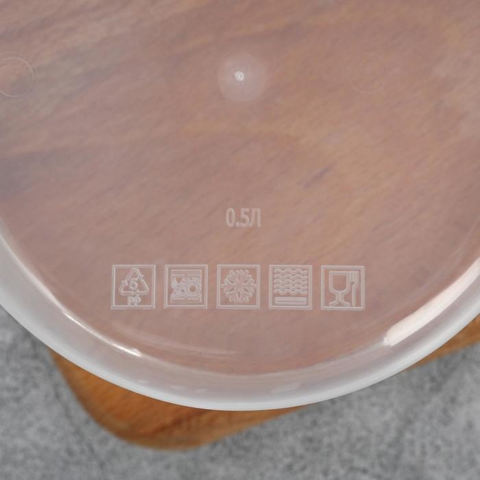 Ланч-бокс круглый &laquo;Цветы&raquo;, 500 мл