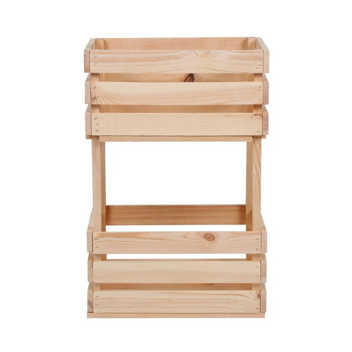 Ящик для овощей, 30 &times; 40 &times; 60 см, деревянный, двухуровневый, Greengo