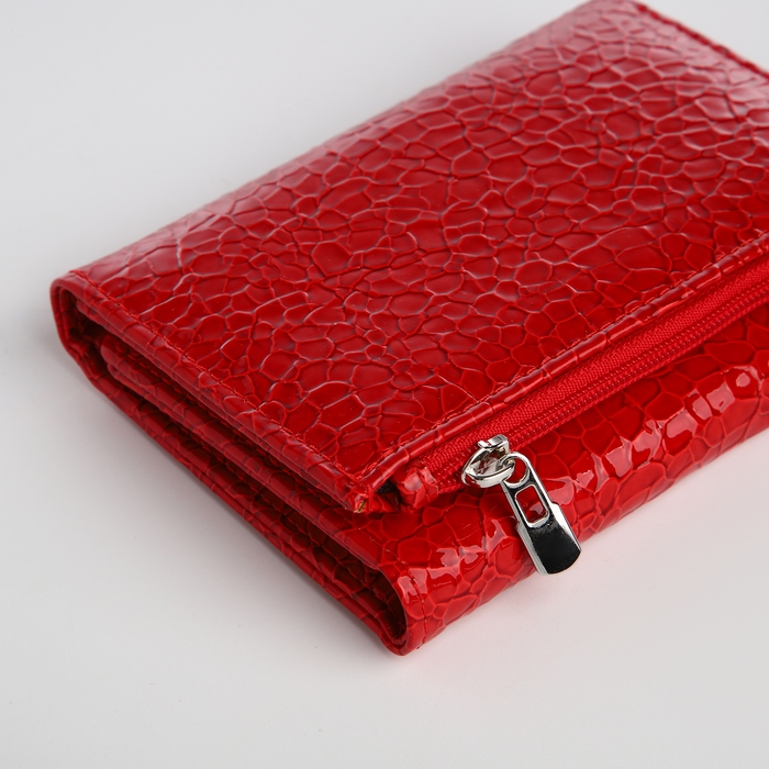 Кошелёк женский на магните, цвет красный