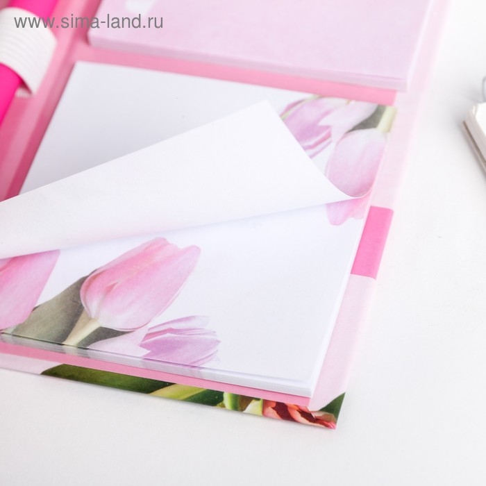 Блок бумаг для записей, стикеры, ручка &laquo;8 Марта&raquo;