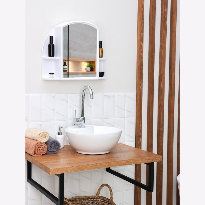 Шкафчик для ванной комнаты с зеркалом &laquo;Орион&raquo;, цвет снежно-белый