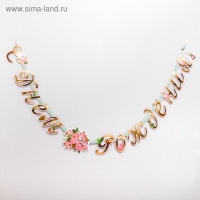 Гирлянда-буквы &laquo;Пионы&raquo;, бумажная, 220 см