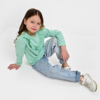 Свитшот для девочки KAFTAN "Basic line" размер 34 (122-128), цвет мята