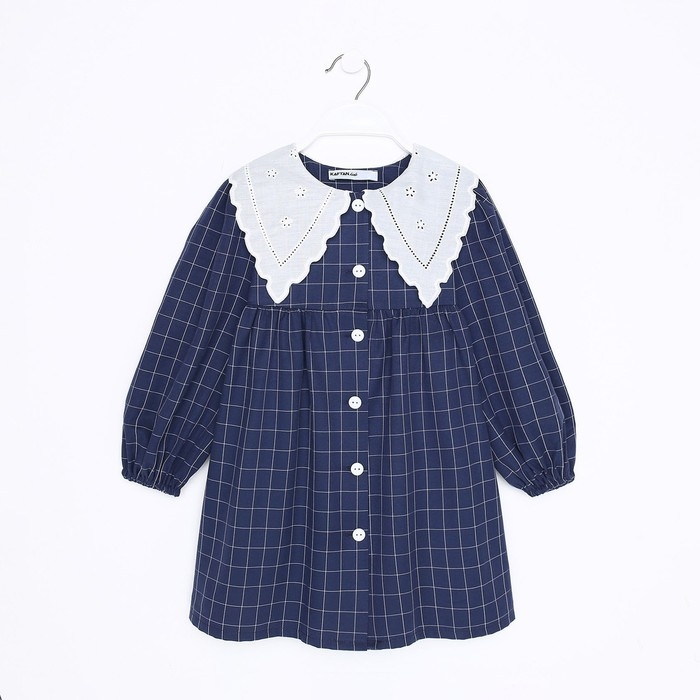 Платье детское с воротником KAFTAN, р.34 (122-128 см), синий