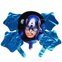 Набор фольгированных шаров &laquo;Капитан Америка. 4 звезды&raquo;, 5 шт.