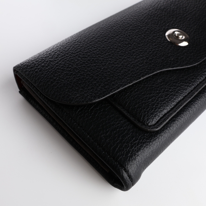 Кошелёк женский на магните, цвет чёрный Кошелёк женский на магните, цвет чёрный