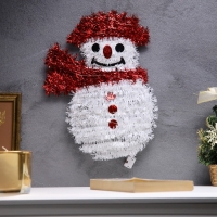 Фигура из мишуры "Снеговик" 33х22 см, 20 LED, AG10х3 (в компл), Т/БЕЛЫЙ Фигура из мишуры "Снеговик" 33х22 см, 20 LED, AG10х3 (в компл), Т/БЕЛЫЙ