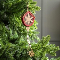 Ёлочная игрушка «Домик со снежинкой», от батареек, свечение тёплое белое Ёлочная игрушка «Домик со снежинкой», от батареек, свечение тёплое белое