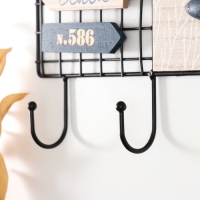 Крючки декоративные дерево, металл "Синие рыбки" 40,2х4х17,7 см