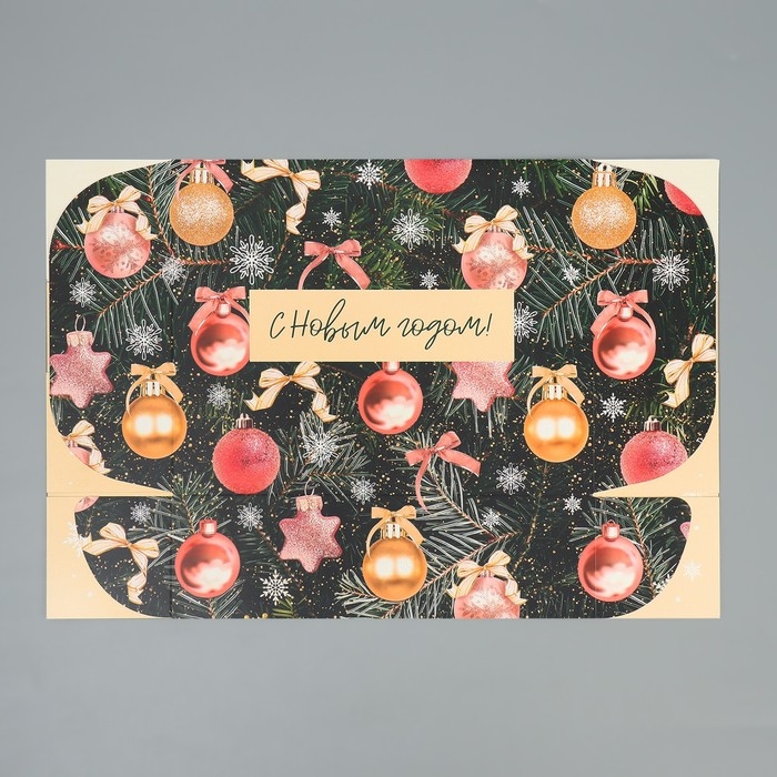 Коробка подарочная новогодняя складная &laquo;Елочные шары&raquo;, 31 х 24.5 х 9 см