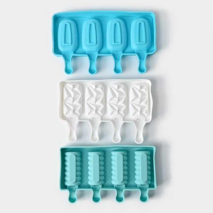 Набор форм для мороженого Доляна «Эскимо», 3 шт, силикон, 20×12 см Набор форм для мороженого Доляна «Эскимо», 3 шт, силикон, 20×12 см