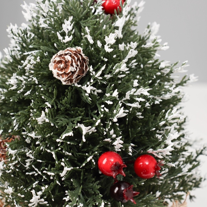 Искусственная ёлка настольная &laquo;Зимнее волшебство. Ягодки&raquo;, в мешочке, 21х13 см