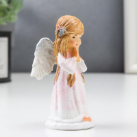 Сувенир полистоун "Ангел-малышка - молитва" бело-розовый 9,5х4,5х5 см