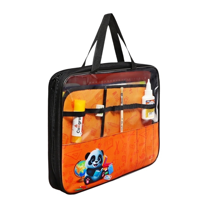 Папка для труда А4, 335 х 260 х 60 мм, с ручками текстиль, ПВХ, 13 предметов Папка для труда А4, 335 х 260 х 60 мм, с ручками текстиль, ПВХ, 13 предметов "Панда"