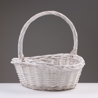 Набор корзин из 3 шт, 43х33х17/40 см, белый, ива