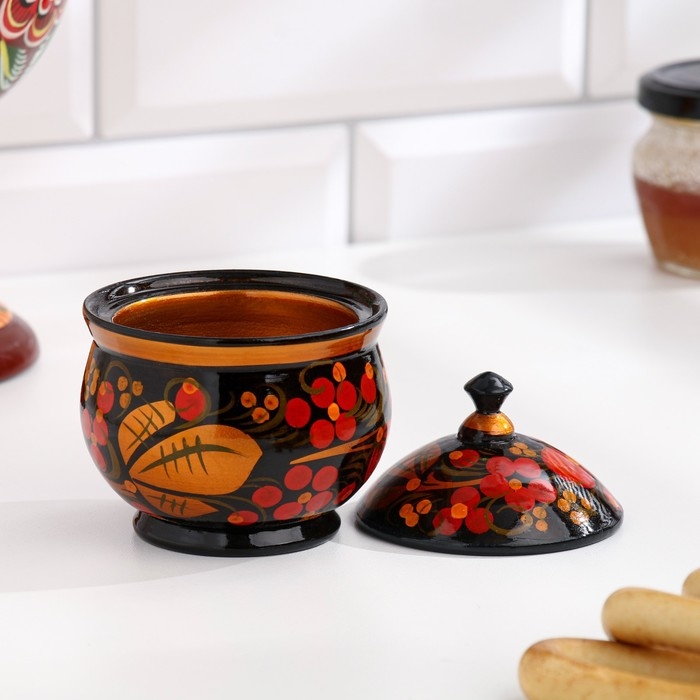 Солонка &laquo;Ягодка&raquo;, 9&times;6,5 см, хохлома