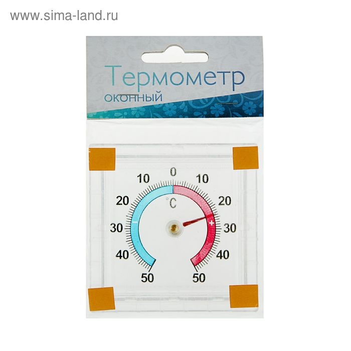 Термометр оконный ТББ "Биметалический (t -50 + 50 С) квадратный в пакете