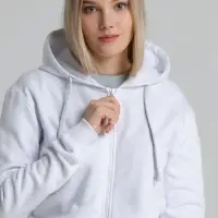 Толстовка на молнии с капюшоном Siverga Heavy 2.0, белая, размер XXL