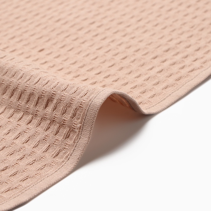 Набор кух.полотенец "Доляна" коричнево-серый 35х60см-3шт., 100% хл, вафля, 220 гр/м2