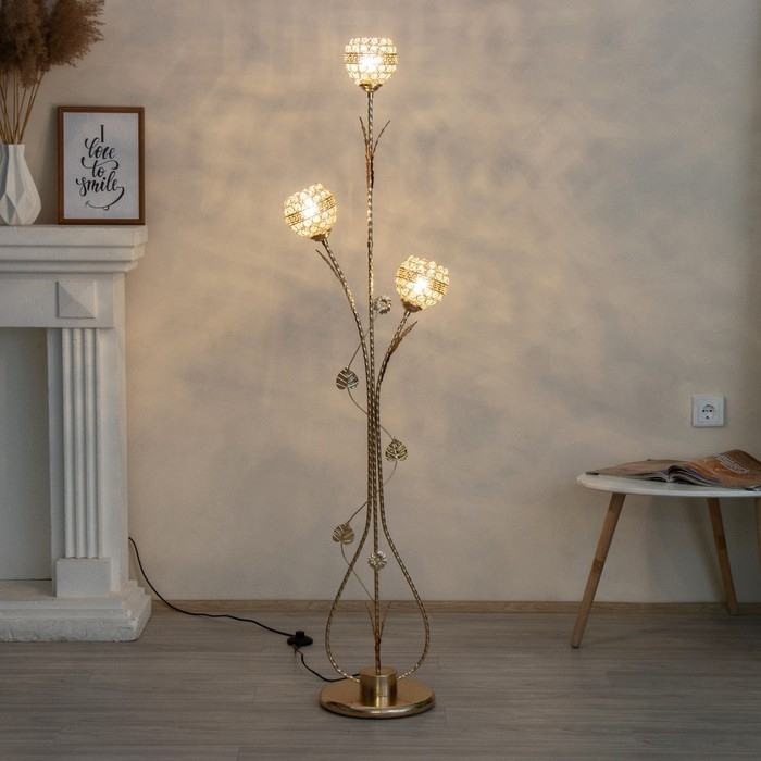 Торшер Торшер "Букет" 3хE27 40Вт золото 60х28х165 см