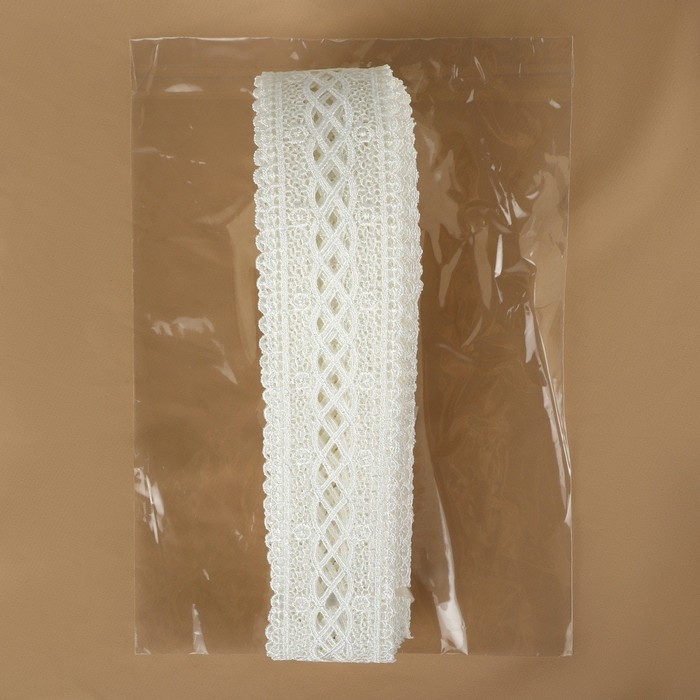 Кружево гипюровое, 40 мм &times; 11 &plusmn; 1 м, цвет айвори