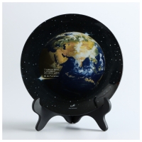 Тарелка РОСКОСМОС х ONLYTOP, d=23 см, цвет чёрный Тарелка РОСКОСМОС х ONLYTOP, d=23 см, цвет чёрный