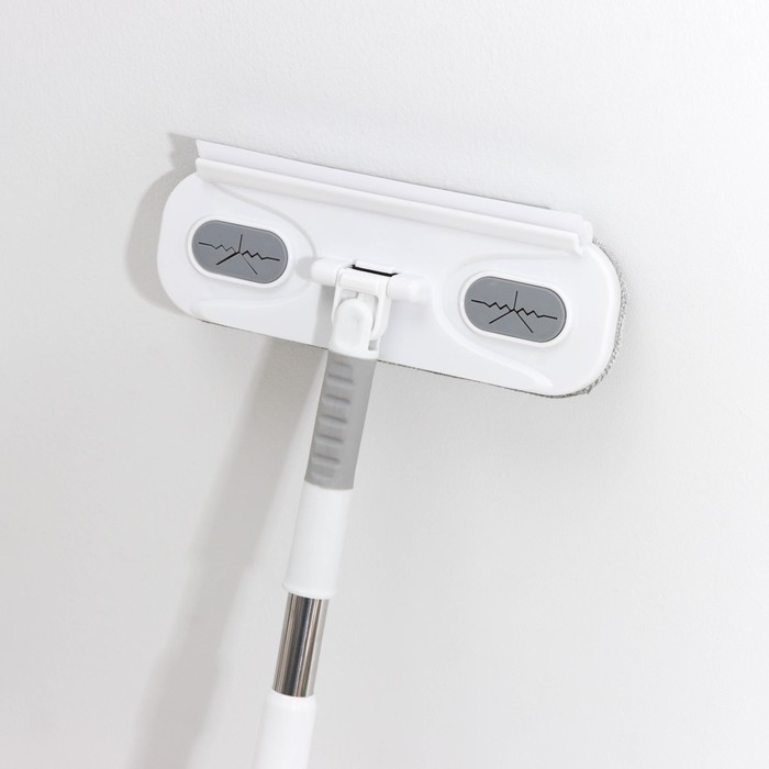 Щётка для окон Raccoon, телескопическая нержавеющая ручка 77(123) см, силиконовый сгон 22 см, велюровая насадка 22&times;7 см, цвет МИКС