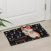 Коврик влаговпитывающий придверный Доляна &laquo;Корги&raquo;, без окантовки, 39&times;59 см, цвет чёрный