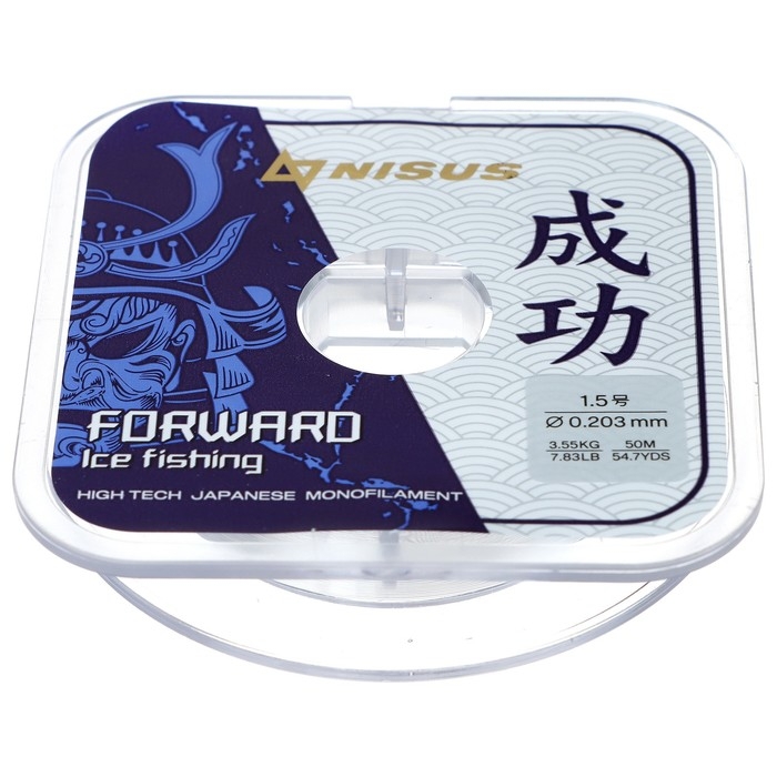 Леска Forward Ice Fishing, диаметр 0.203 мм, тест 3.55 кг, 50 м, Nylon Transparent Nisus Леска Forward Ice Fishing, диаметр 0.203 мм, тест 3.55 кг, 50 м, Nylon Transparent Nisus