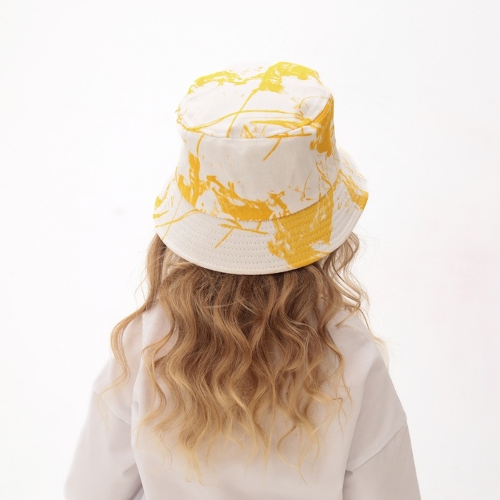 Панама детская MINAKU Панама детская MINAKU "Тай-Дай", цвет белый/жёлтый, р-р 54