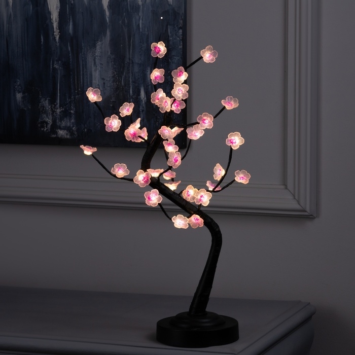 Светодиодный куст &laquo;Сакура&raquo; 45 см, 36 LED, батарейки AAx3 (нет в комплекте), свечение тёплое белое