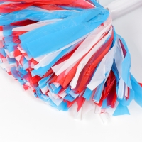 Помпон 1шт, цвет белый+синий+ красный