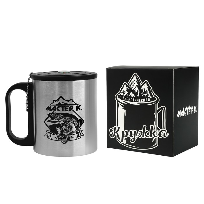Термокружка, 180 мл, Туризм Термокружка, 180 мл, Туризм "Мастер К. Рыбак №1", сохраняет тепло 2 ч, компас