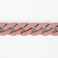 Цепочка для сумки, пластиковая, матовая, 17 &times; 23 мм, 120 см, цвет пыльная роза