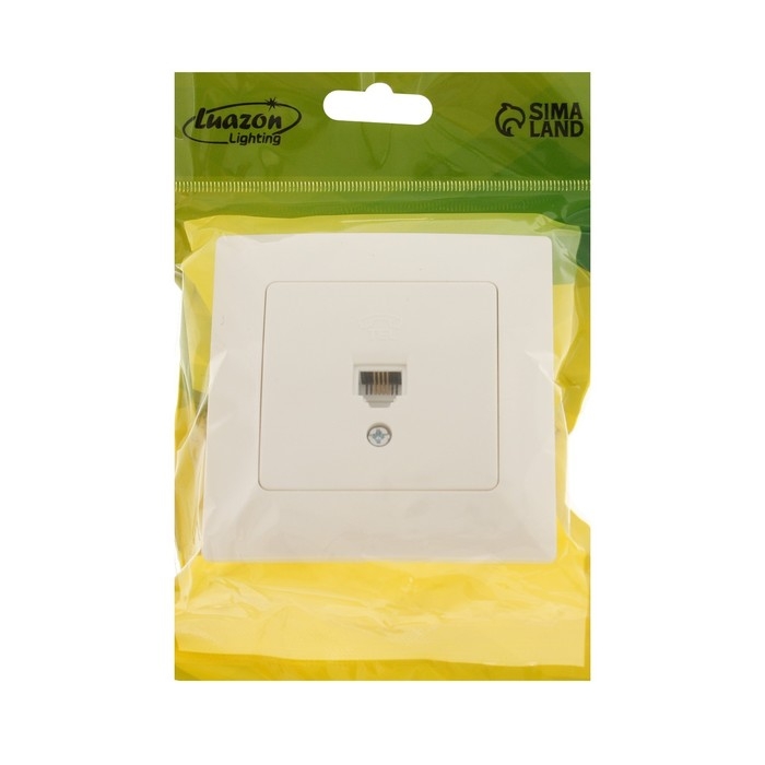 Розетка телефонная одноместная Luazon Lighting Розетка телефонная одноместная Luazon Lighting "Антей", скрытая, белая
