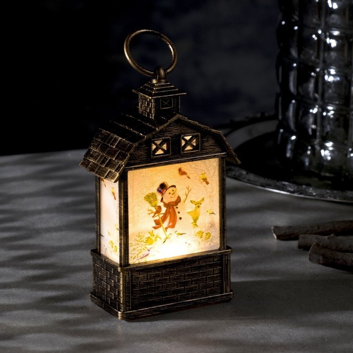 Светодиодная фигура &laquo;Снеговик и звери&raquo; 7.5 &times; 14 &times; 4.2 см, пластик, батарейки AG13х3 (в комплекте), свечение тёплое белое