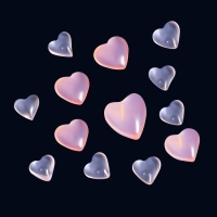 Фигурки для дизайна ногтей &laquo;Твоё сердце&raquo;, объёмные, меняют цвет, цвет полупрозрачный