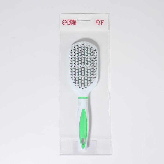 Расчёска массажная, вентилируемая, 6,5 × 23,5 см, цвет белый/зелёный Расчёска массажная, вентилируемая, 6,5 × 23,5 см, цвет белый/зелёный