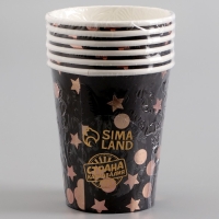 Стаканы бумажные &laquo;Розовые звёзды&raquo;, 6 шт.